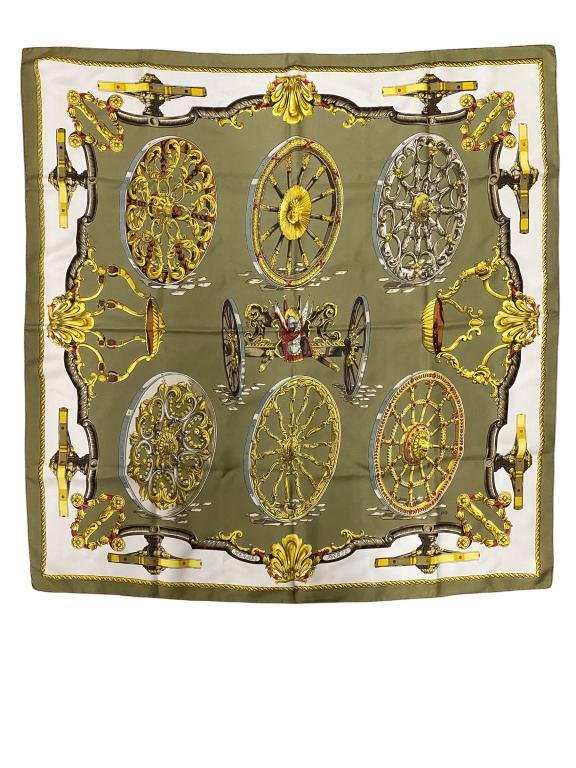 Appraisal: Hermes Roues De Canon Scarf by Cathy Latham x Minor