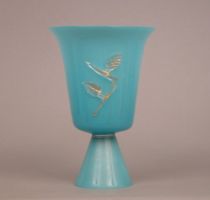 Appraisal: Seguso Veti D'Arte circa Soft blue glass with mica flecks