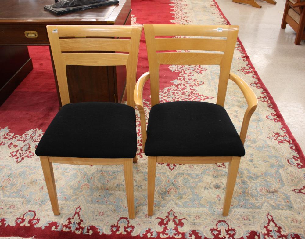 Appraisal: SET OF SIX DINING CHAIRS AND BAR STOOLS PAIR Loewenstein