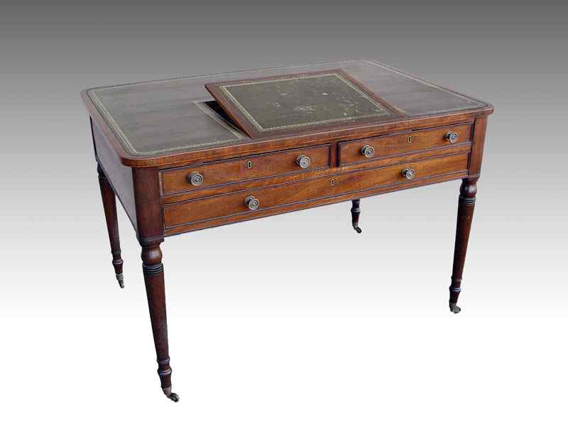 Appraisal: 's ENGLISH LEATHER TOP DESK English partner's desk with gilded