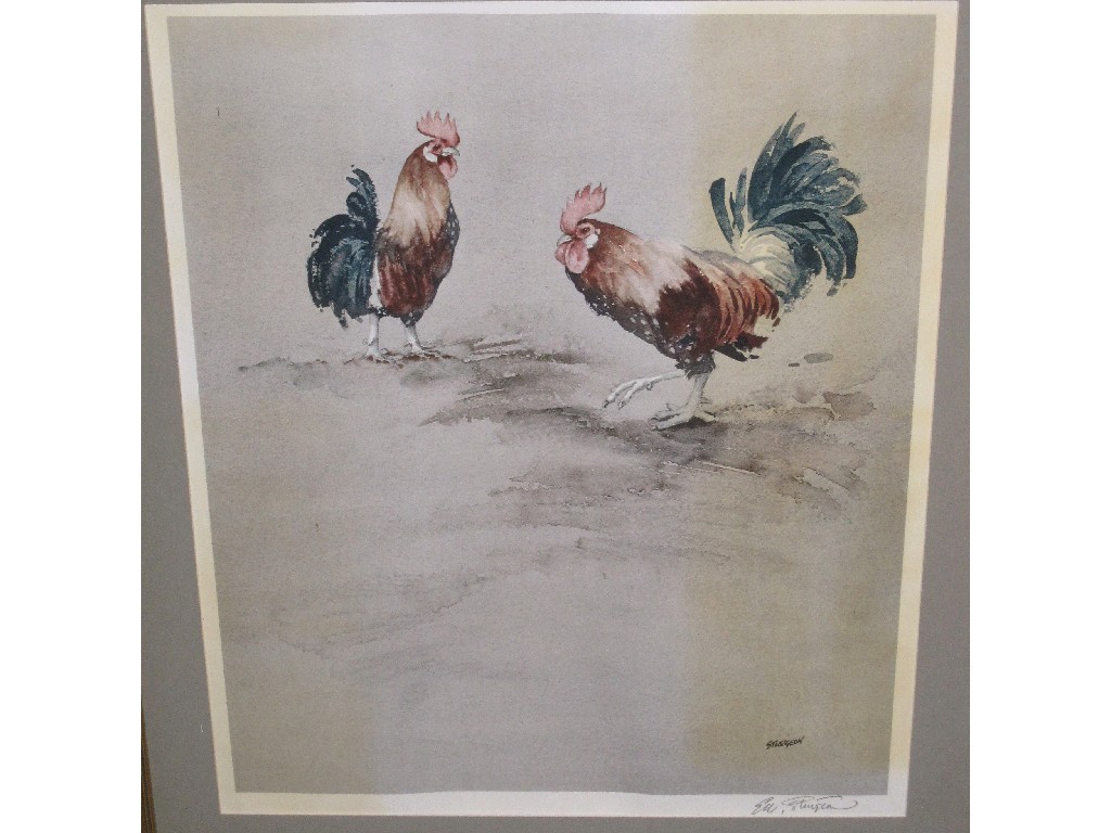 Appraisal: After E R STURGEON Limited Edition print 'Three Cockerels' signed