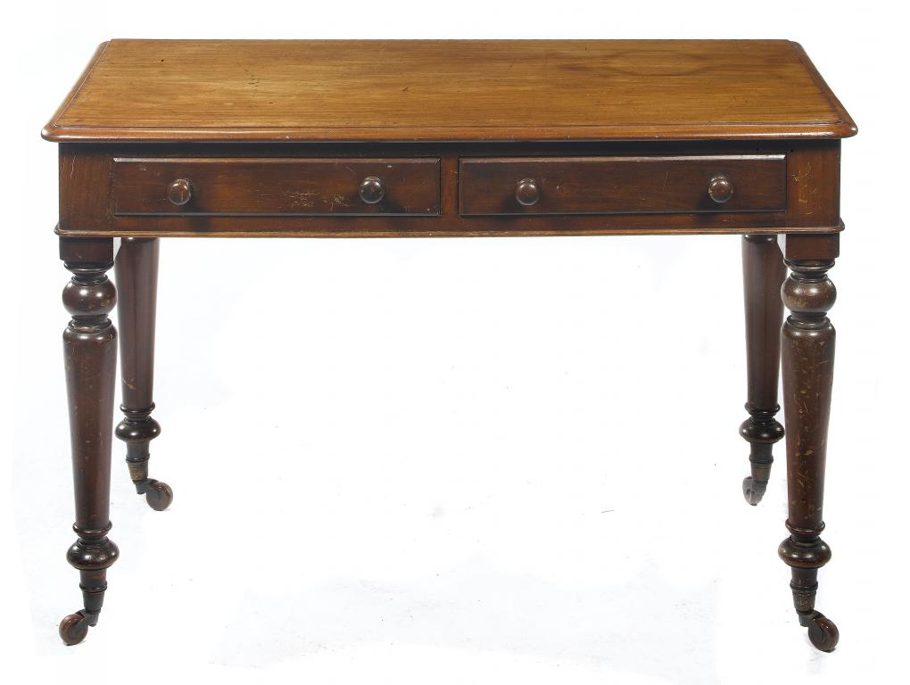 Appraisal: A VICTORIAN MAHOGANY WASHSTAND with two drawers to the frieze