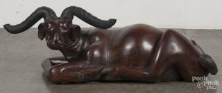 Appraisal: Large carved water buffalo th c '' l