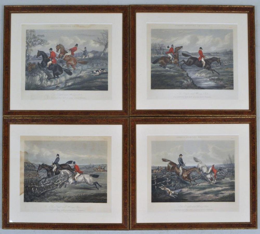 Appraisal: Group Four Framed Fore's Hunting Prints not examined out of