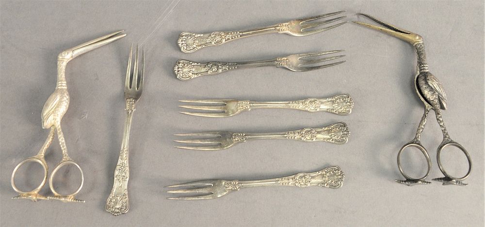 Appraisal: Eight Piece Lot of Tiffany Company King Pattern Sterling Silver