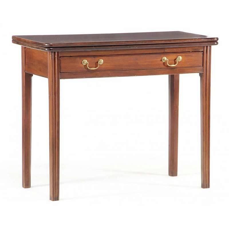 Appraisal: New Enland Chippendale Game Table late th century mahogany white