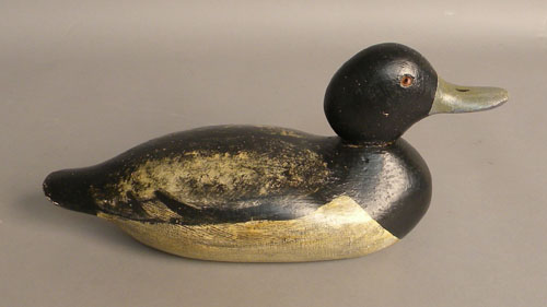 Appraisal: Bluebill duck decoy early th c attributed to Mason l