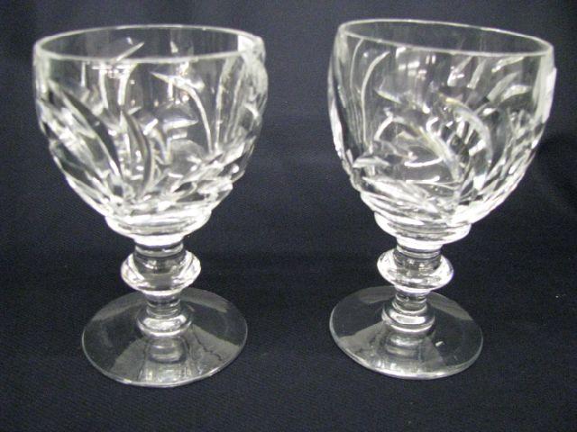 Appraisal: Pair of Steuben Cut Crystal Goblets signed