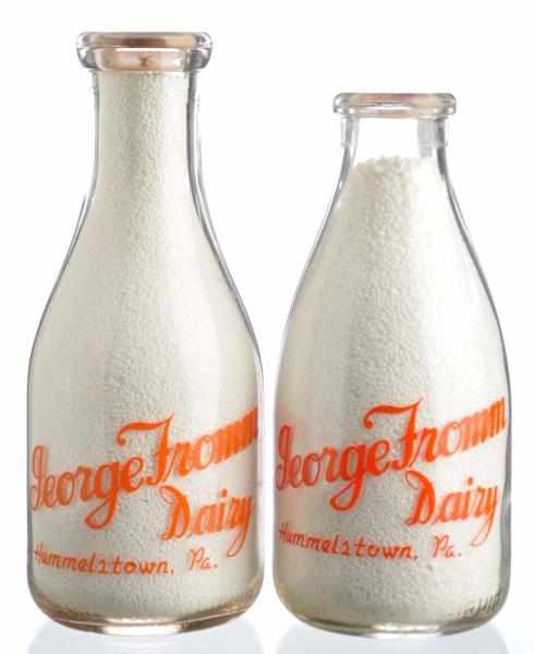 Appraisal: Lot of George Fromm Dairy Milk Bottles Description Corry PA