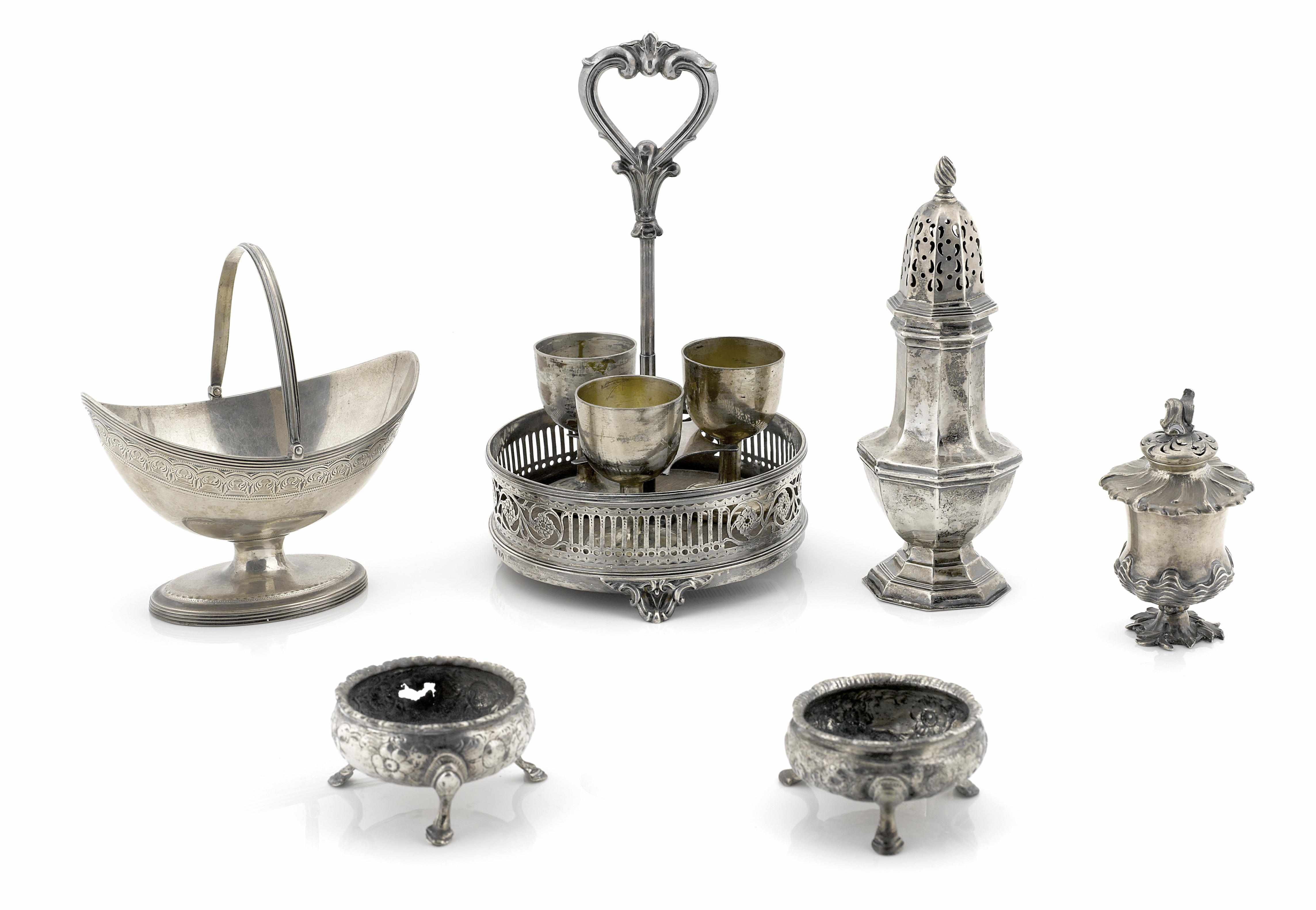 Appraisal: A group of English sterling silver hollowware th - th