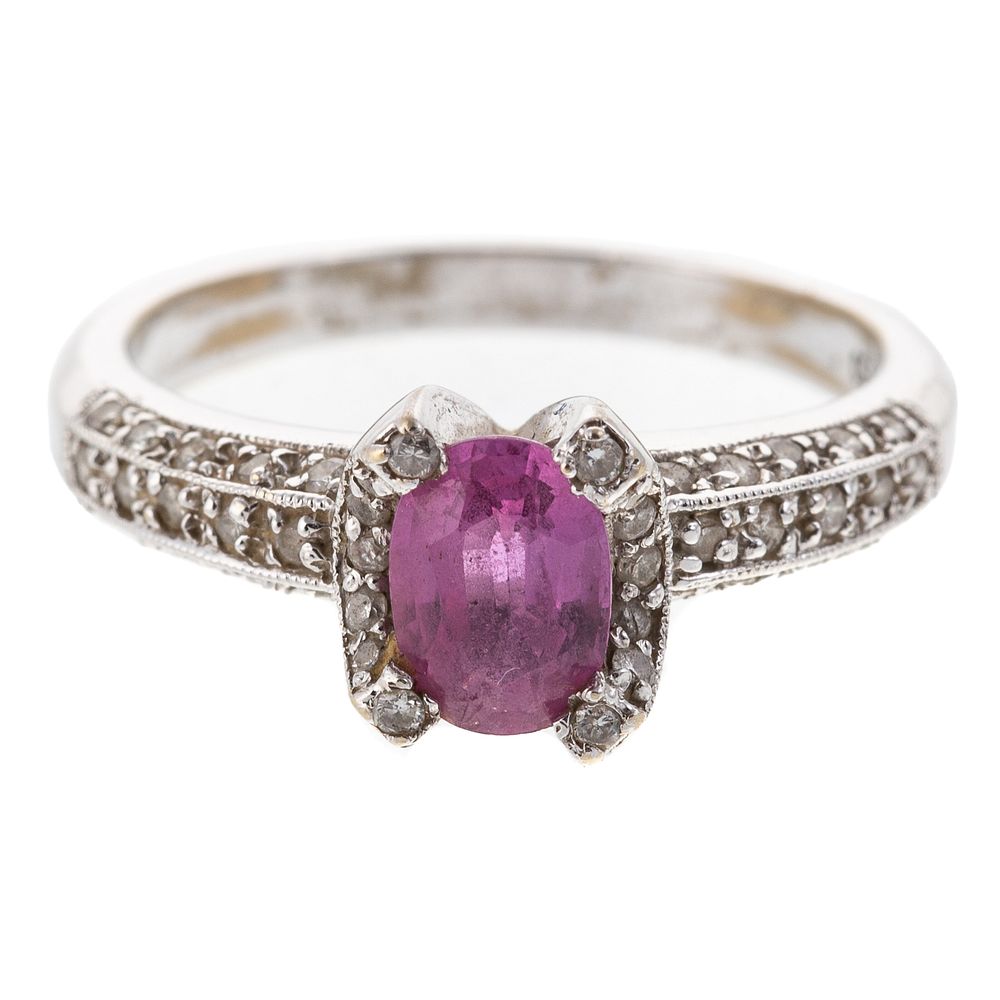 Appraisal: A Very Fine Pink Sapphire Diamond Ring in K K