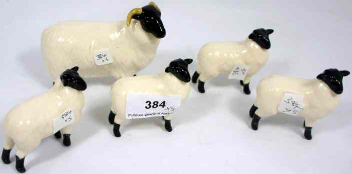 Appraisal: Beswick Black faced Sheep and Four Black Faced Lambs all