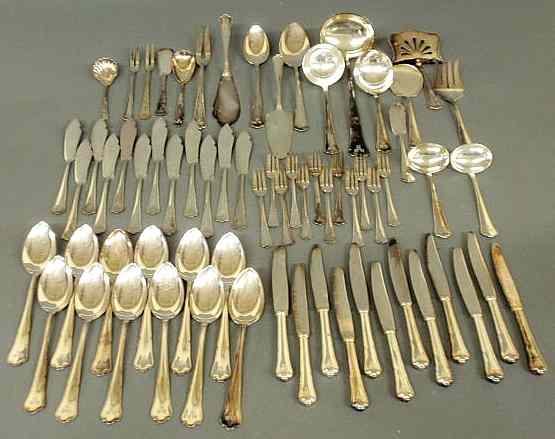 Appraisal: Partial sterling silver flatware service marked and monogrammed BBB to