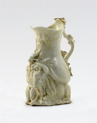 Appraisal: A Chelsea white-glazed goat and bee jug with a rare