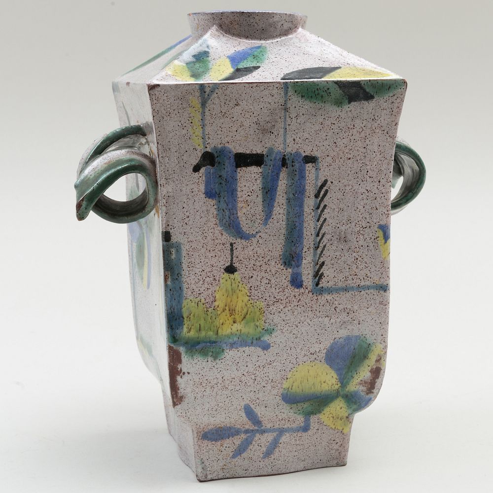 Appraisal: Hilda Jesser Glazed Earthenware Vase for the Wiener Werkst tte