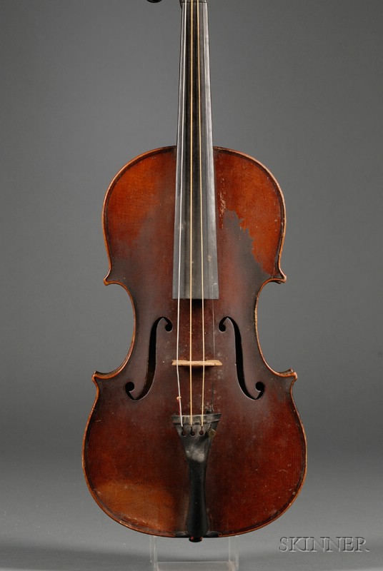 Appraisal: German Violin c labeled JOSEPH GUARNERIUS FECIT length of two-piece