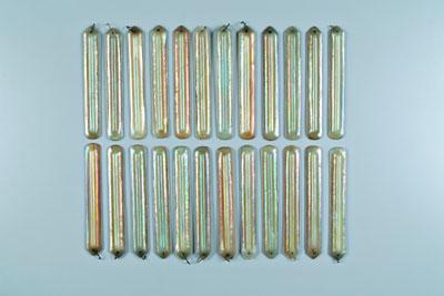 Appraisal: art glass prisms opalescent and iridescent gold pink and green