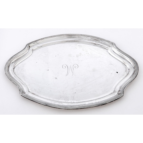 Appraisal: A George V silver dressing table tray initialled M cm