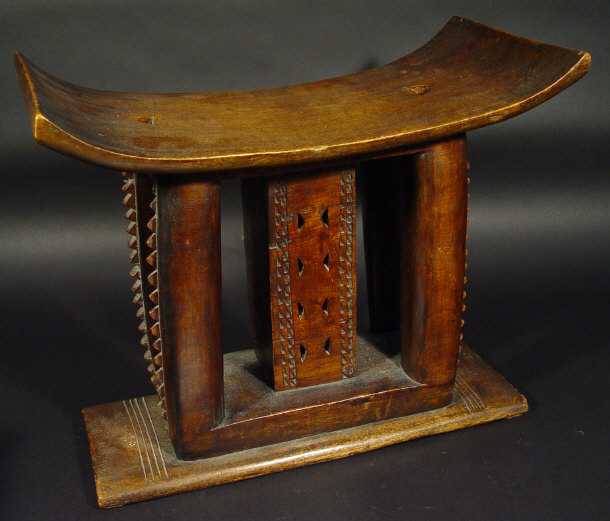 Appraisal: African carved hardwood Ashanti stool cm high