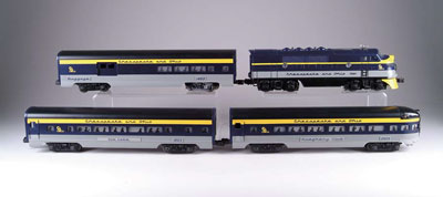 Appraisal: MODERN LIONEL C O F AA locos matching passenger coaches