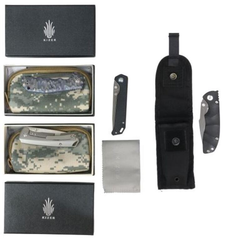 Appraisal: lot of Kizer pocket knives new two with zippered case