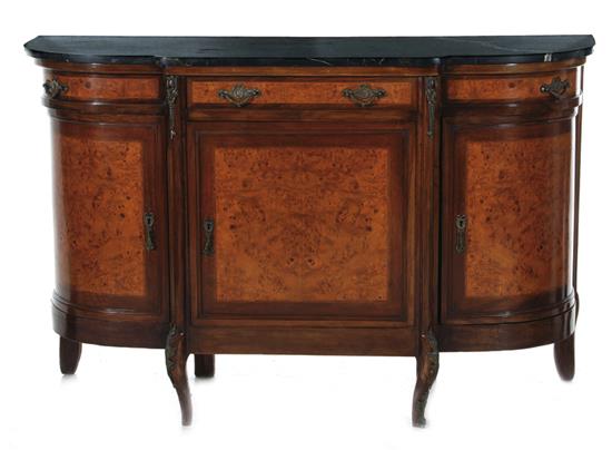 Appraisal: Continental brass-mounted burl walnut side cabinet last quarter th century