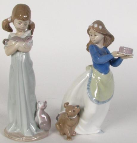 Appraisal: Two porcelain figures including Lladro ''Don't Forget Me'' with box