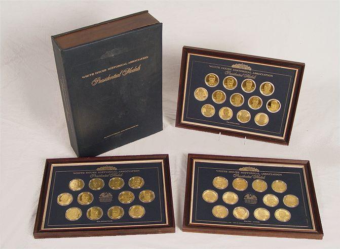 Appraisal: WHITE HOUSE HISTORICAL GOLD MEDALS COLLECTION Presidential medals k gold