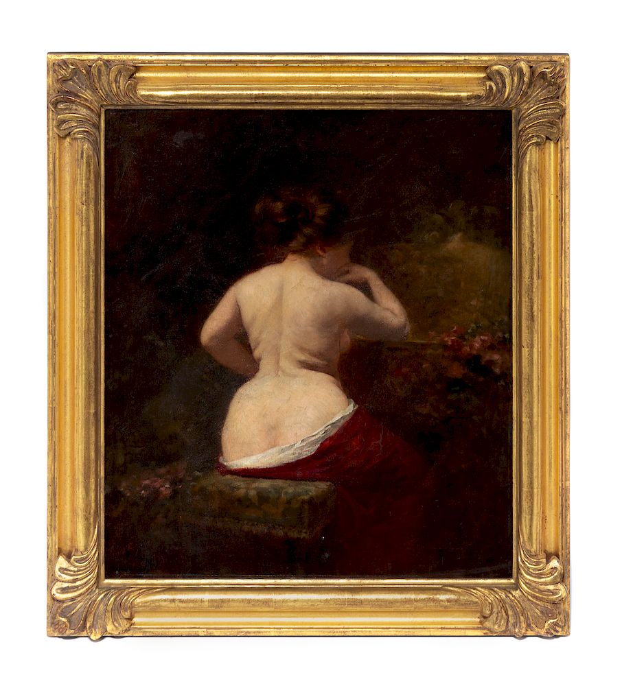 Appraisal: Albert Cresswell Albert Cresswell French - Nude Oil on canvas