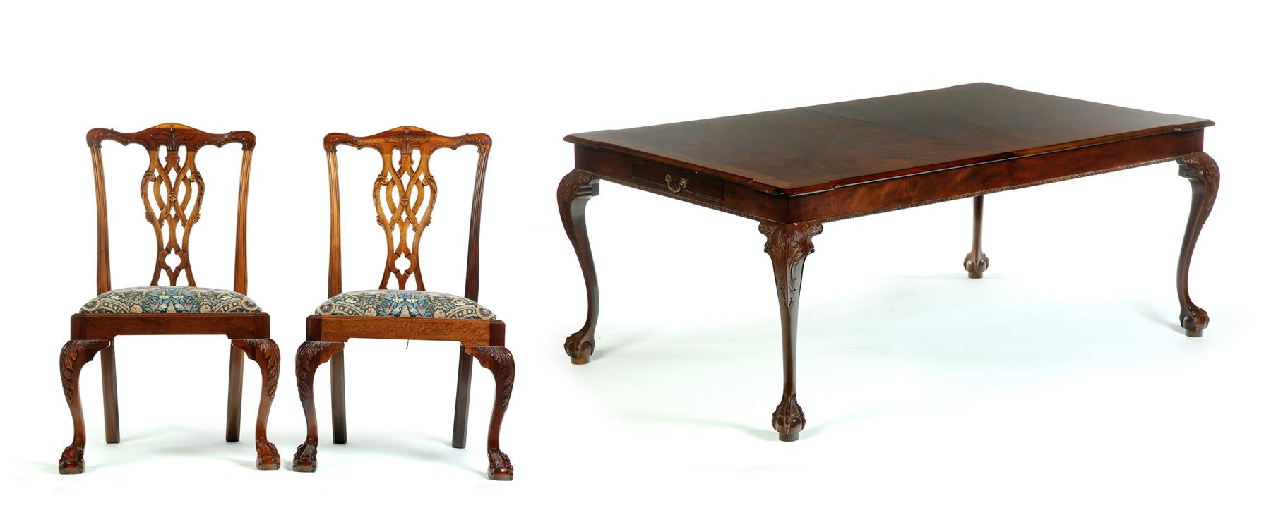 Appraisal: CHIPPENDALE-STYLE DINING SUITE Twentieth century mahogany Henredon Rittenhouse Square dining