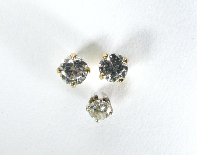 Appraisal: Pair of Diamond stud earrings including a pair with K