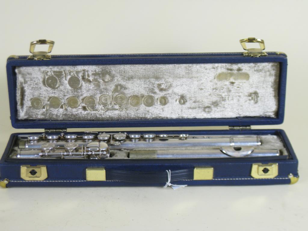 Appraisal: A silver plated Flute 'Emperor' by Boosey Hawkes No in