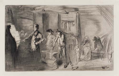 Appraisal: JAMES A M WHISTLER The Forge Drypoint on cream laid