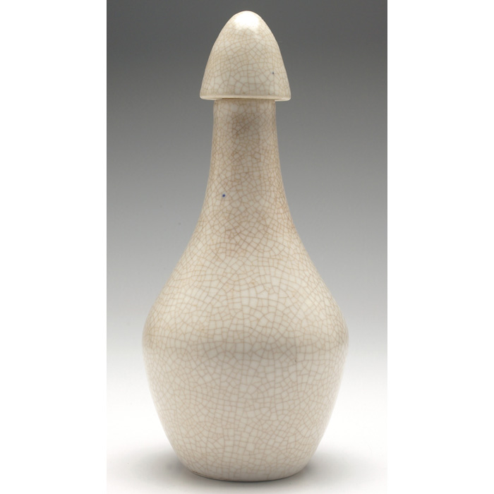 Appraisal: Edmund Lachenal decanter waisted form in a crackled cream glaze