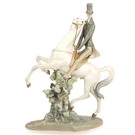 Appraisal: Lladro Porcelain Figure of a Horse and Rider Estimate -