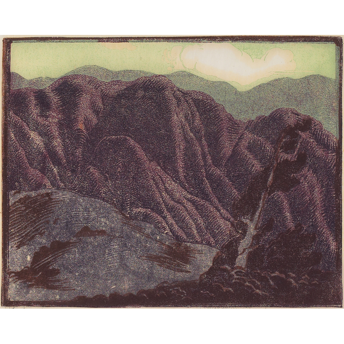 Appraisal: Jessie Arms Botke American - Landscape c color woodcut x