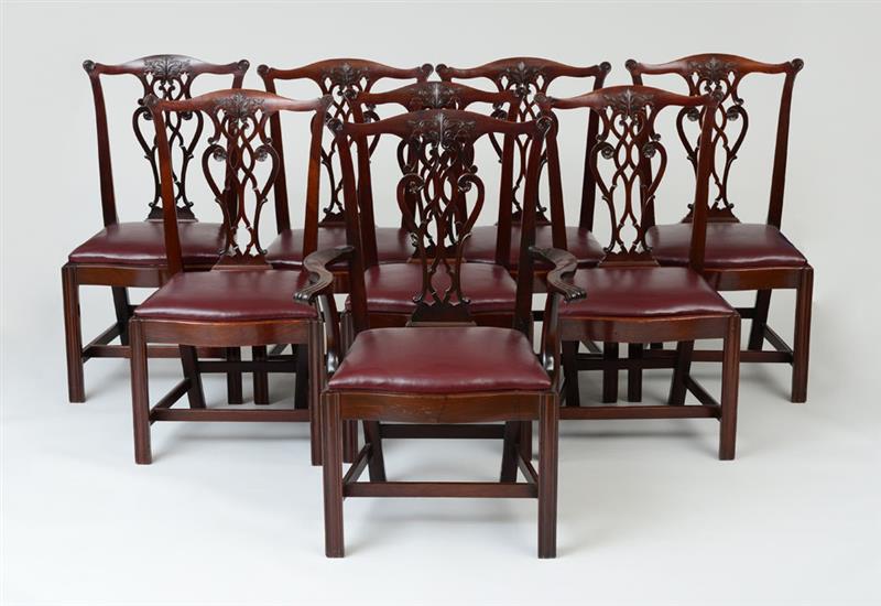 Appraisal: SET OF EIGHT GEORGE III STYLE MAHOGANY DINING CHAIRS Each