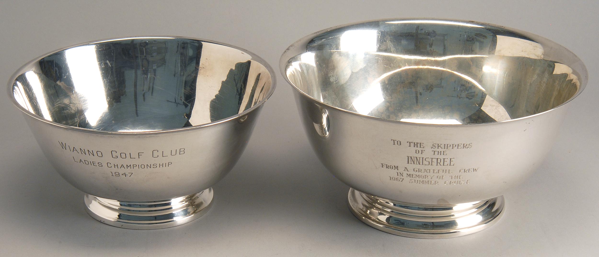 Appraisal: TWO PAUL REVERE-STYLE BOWLS One by International Silver Co diameter