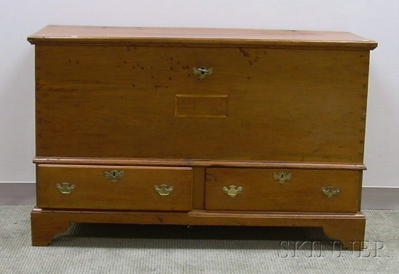 Appraisal: Chippendale Walnut Dovetail-constructed Blanket Chest over Two Short Drawers lg