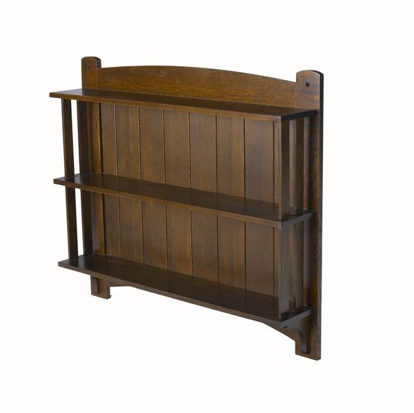 Appraisal: STICKLEY E J AUDI Reproduction wall-hanging plate rack with arched