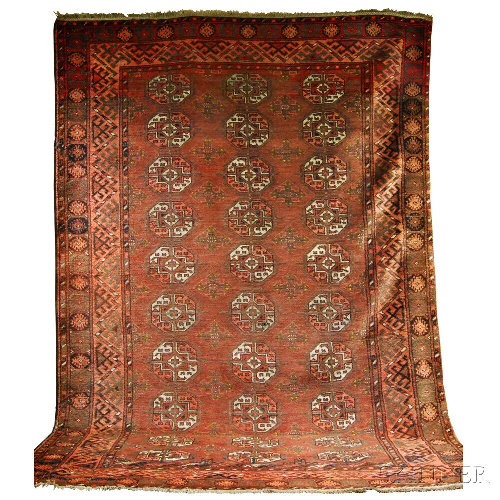 Appraisal: Ersari Main Carpet West Turkestan th century several small areas