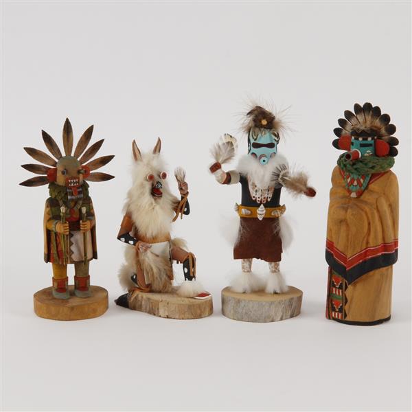 Appraisal: Four Native American Hopi Kachina Dolls All four signed but