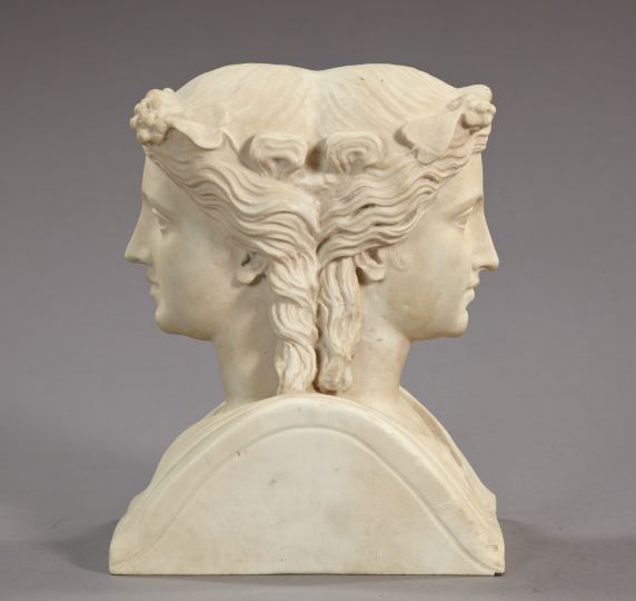 Appraisal: English Stone-Finished Composition Double-Faced Bust of Ceres of large size