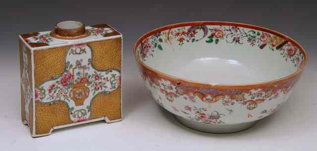 Appraisal: AN TH CENTURY CHINESE FOOTED BOWL painted with sprays of