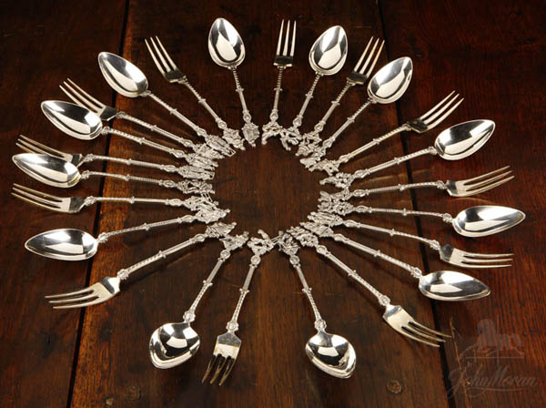 Appraisal: Set Dutch silver dessert forks spoons Van Kempen Set Dutch