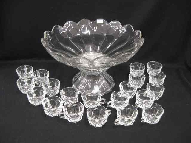 Appraisal: Heisey ''Colonial'' Glass Punchbowl with cups - '' diameter with