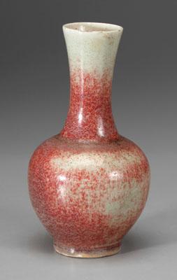 Appraisal: Chinese peachbloom vase ovoid with tall neck everted rim rich