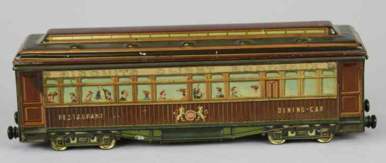 Appraisal: OLIBET ''RAILWAY DINING CAR'' BISCUIT TIN France c artfully lithographed