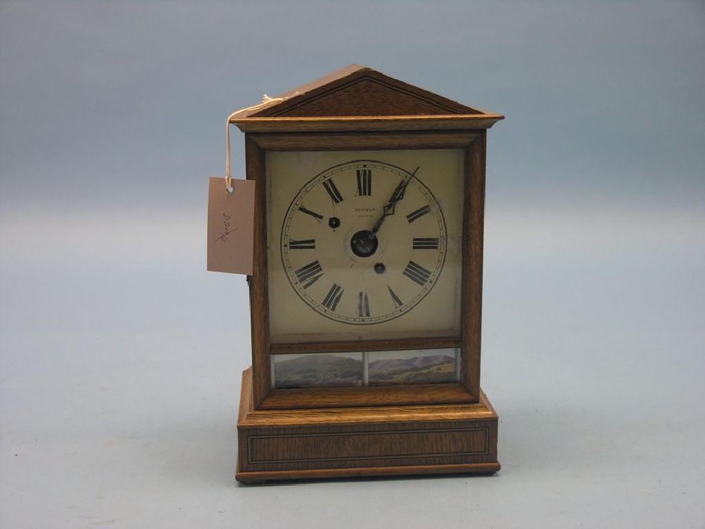 Appraisal: An oak mantel clock signed Horner Halifax in and two