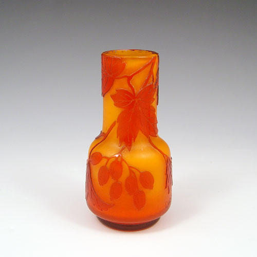 Appraisal: WEIS CAMEO GERMAN ART GLASS VASE Cut burnt orange to